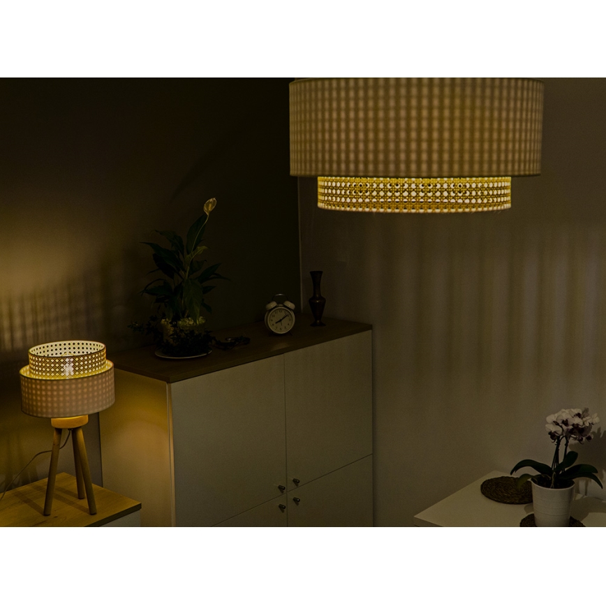 Duolla - Taklampa BOHO 1xE27/15W/230V diameter 45 cm grädde/rotting