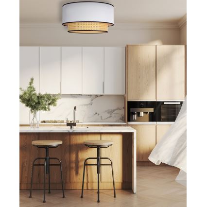 Duolla - Taklampa BOHO 1xE27/15W/230V diameter 45 cm vit/rotting