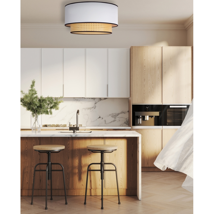 Duolla - Taklampa BOHO 1xE27/15W/230V diameter 45 cm vit/rotting