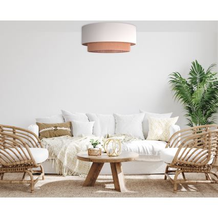 Duolla - Taklampa BOHO 3xE27/15W/230V diameter 60 cm beige/brun