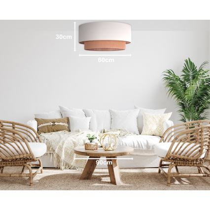 Duolla - Taklampa BOHO 3xE27/15W/230V diameter 60 cm beige/brun
