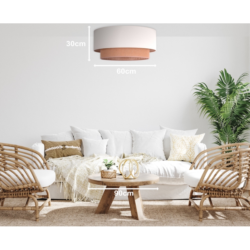 Duolla - Taklampa BOHO 3xE27/15W/230V diameter 60 cm beige/brun