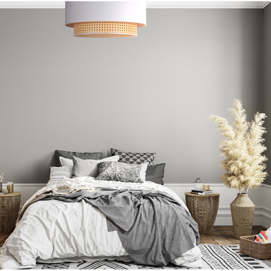 Duolla - Taklampa BOHO 3xE27/15W/230V diameter 60 cm grädde/rotting