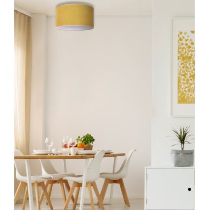 Duolla - Taklampa BRISTOL 1xE27/15W/230V diameter 45 cm gul/vit