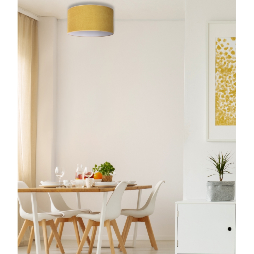 Duolla - Taklampa BRISTOL 1xE27/15W/230V diameter 45 cm gul/vit