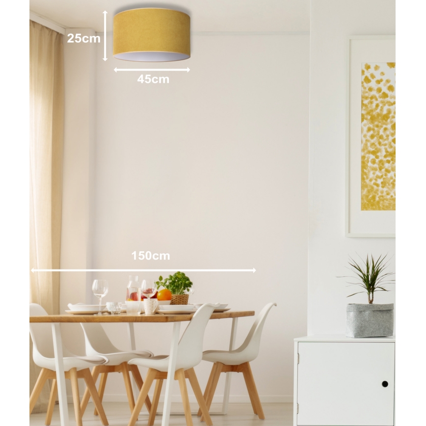 Duolla - Taklampa BRISTOL 1xE27/15W/230V diameter 45 cm gul/vit