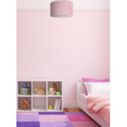 Duolla - Taklampa BRISTOL 1xE27/15W/230V diameter 45 cm rosa/vit