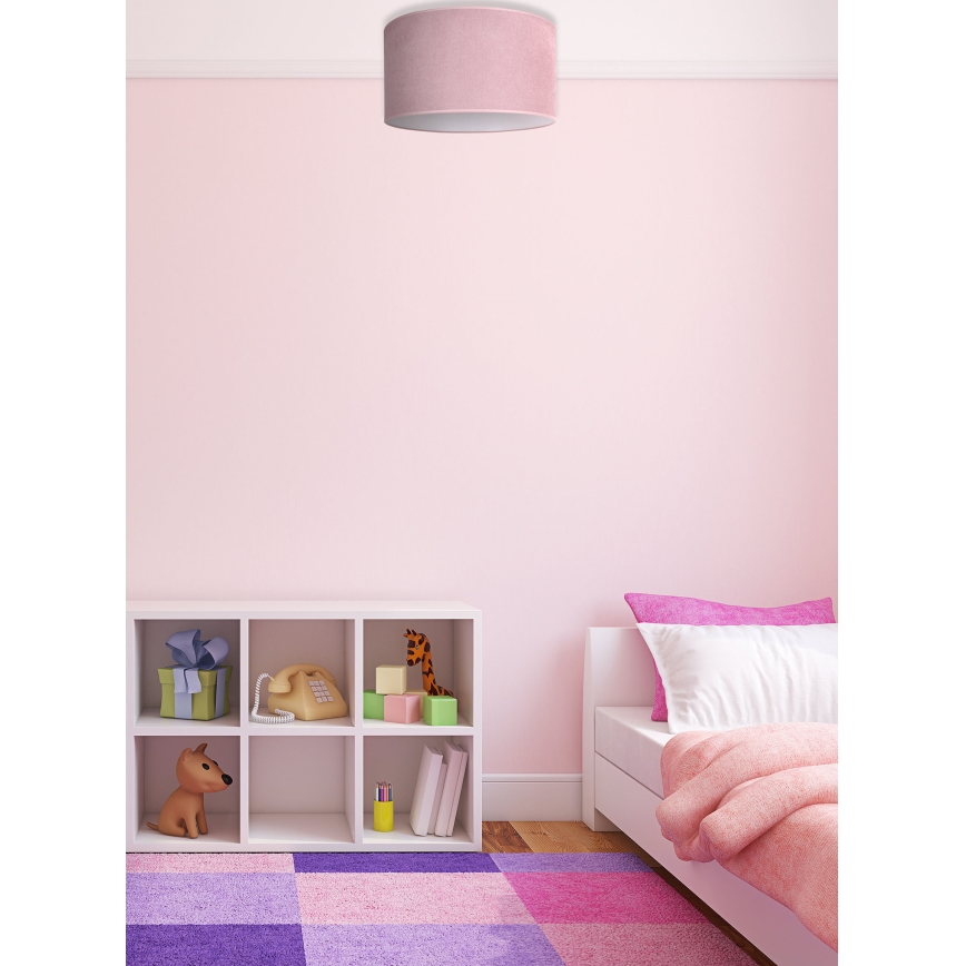 Duolla - Taklampa BRISTOL 1xE27/15W/230V diameter 45 cm rosa/vit