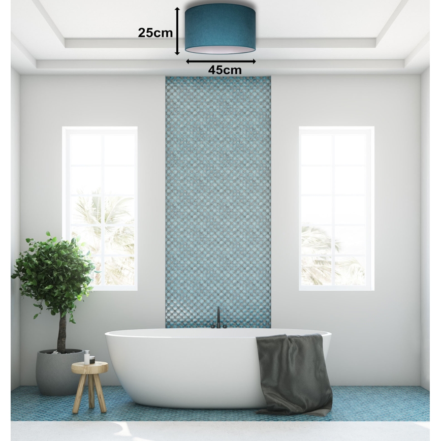 Duolla - Taklampa BRISTOL 1xE27/15W/230V diameter 45 cm turkos/vit