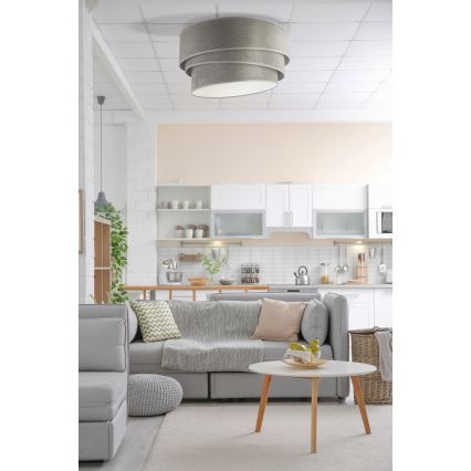 Duolla - Taklampa DEVON 1xE27/40W/230V diameter 45 cm grå