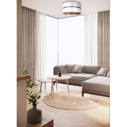 Duolla - Taklampa DUO 1xE27/15W/230V diameter 40 cm vit/guld