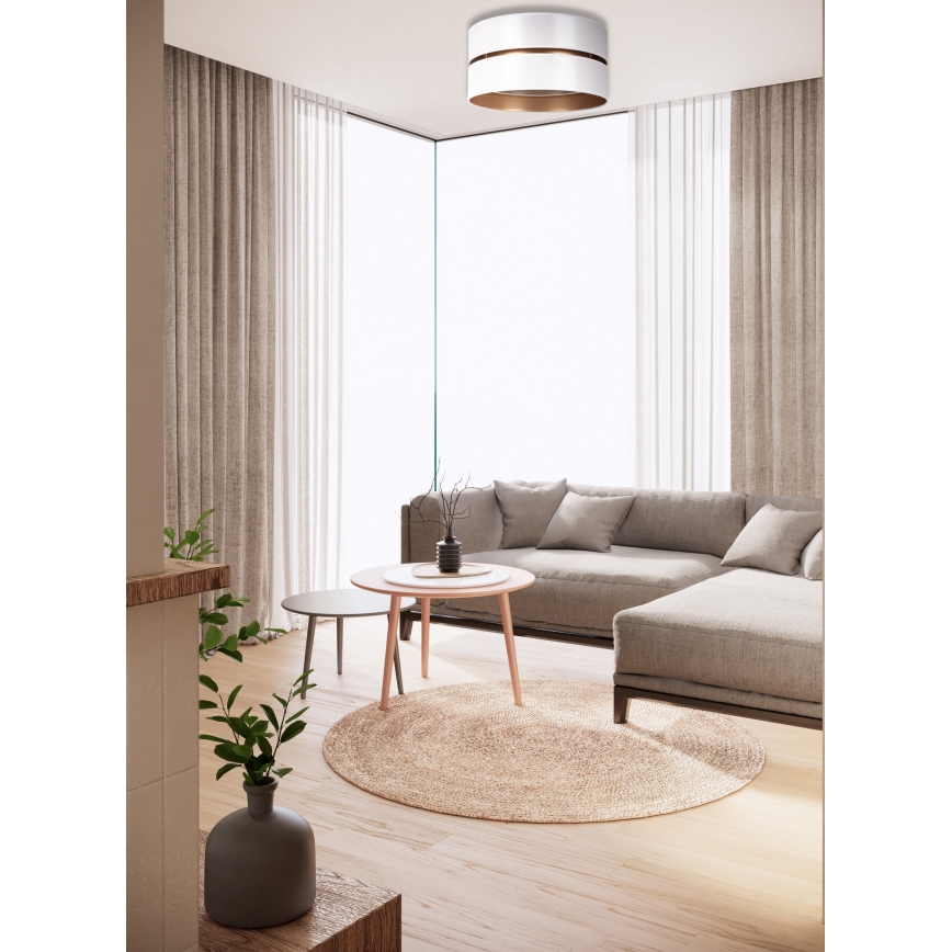 Duolla - Taklampa DUO 1xE27/15W/230V diameter 40 cm vit/guld