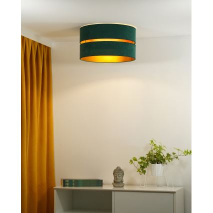 Duolla - Taklampa DUO 1xE27/40W/230V diameter 40 cm grön/guld