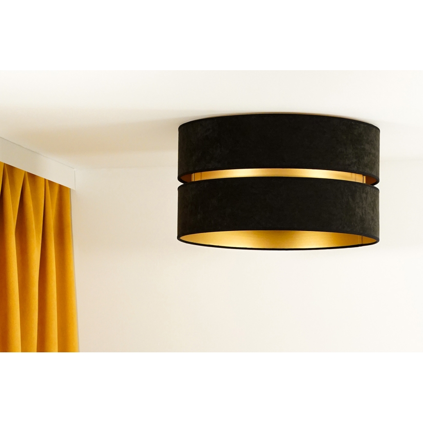 Duolla - Taklampa DUO 1xE27/40W/230V diameter 40 cm svart/guld