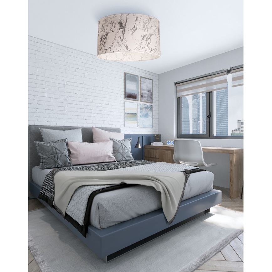 Duolla - Taklampa MARBLE 1xE27/40W/230V diameter 45 cm vit/grå