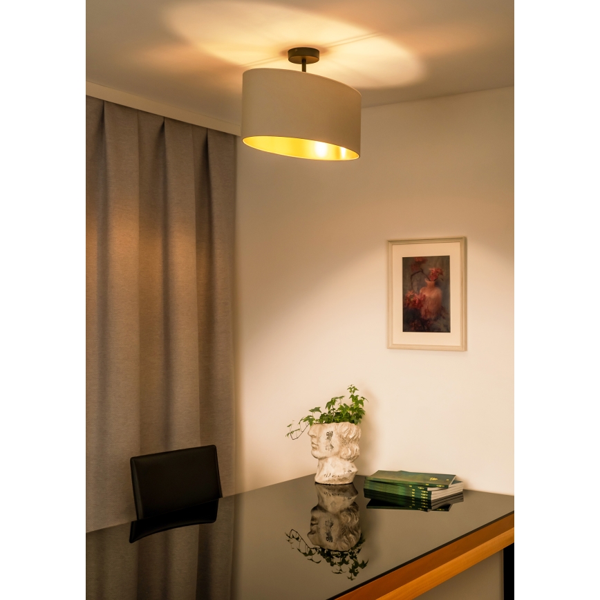 Duolla - Taklampa OVAL VEGAN 1xE27/15W/230V krämvit