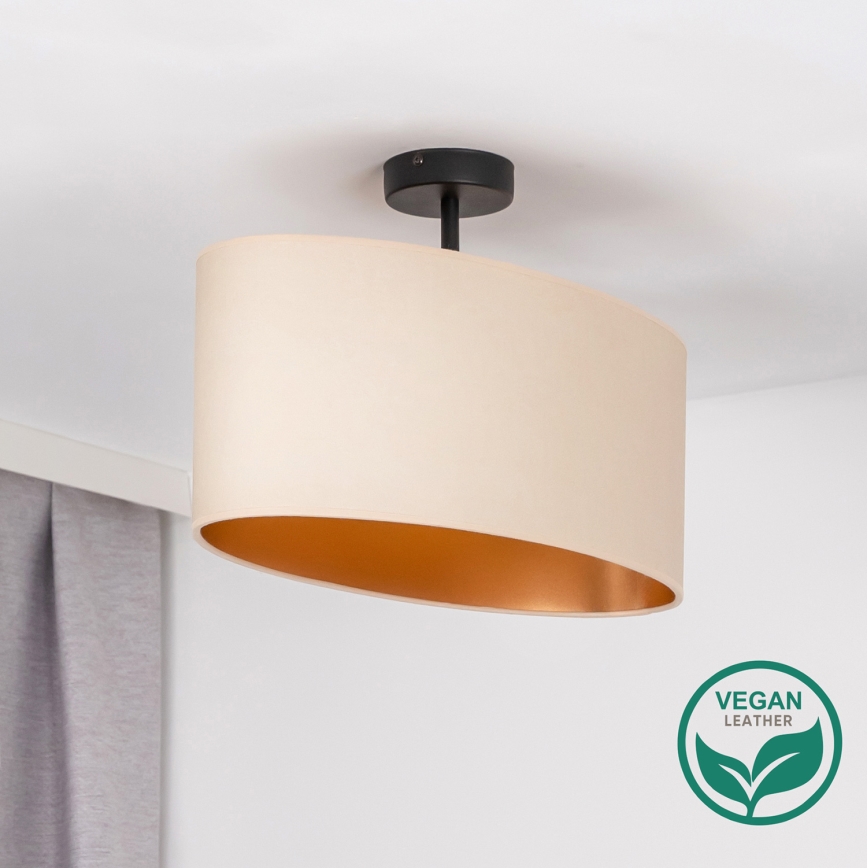 Duolla - Taklampa OVAL VEGAN 1xE27/15W/230V krämvit