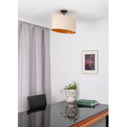Duolla - Taklampa OVAL VEGAN 1xE27/15W/230V krämvit