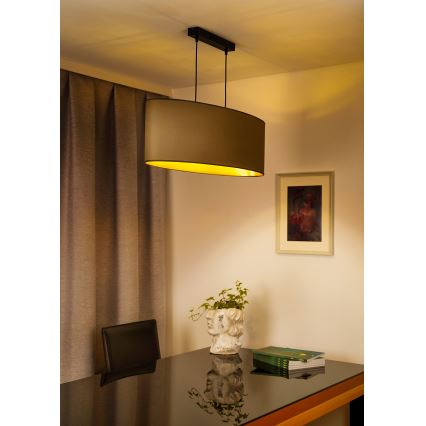 Duolla - Taklampa OVAL VEGAN 2xE27/15W/230V beige