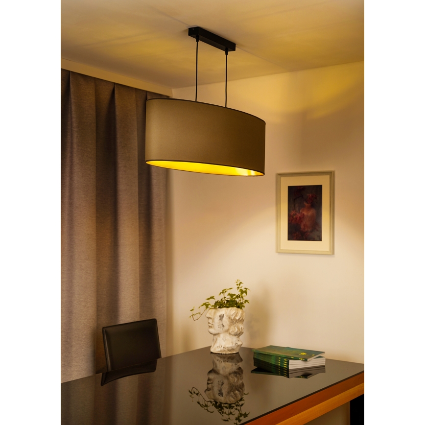 Duolla - Taklampa OVAL VEGAN 2xE27/15W/230V beige