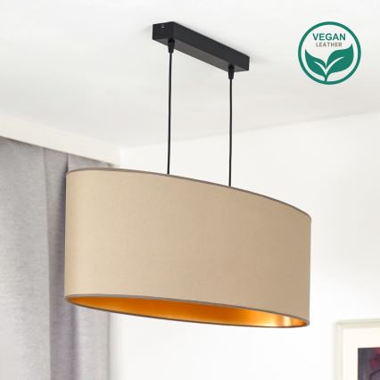 Duolla - Taklampa OVAL VEGAN 2xE27/15W/230V beige