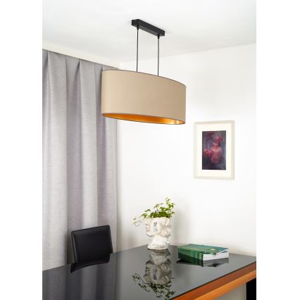 Duolla - Taklampa OVAL VEGAN 2xE27/15W/230V beige