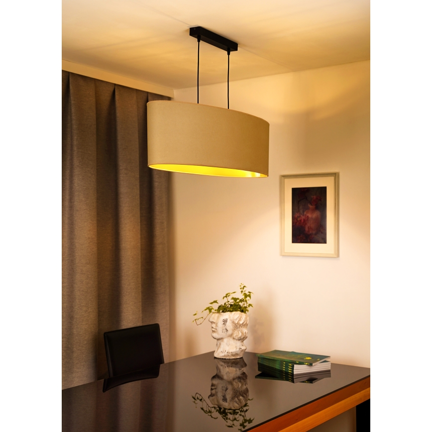 Duolla - Taklampa OVAL VEGAN 2xE27/15W/230V krämvit