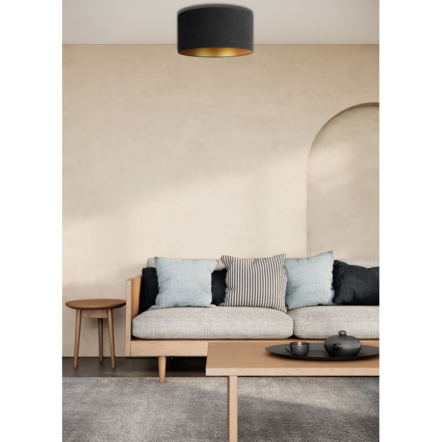 Duolla - Taklampa ROLLER 1xE27/15W/230V diameter 40 cm svart/gyllene