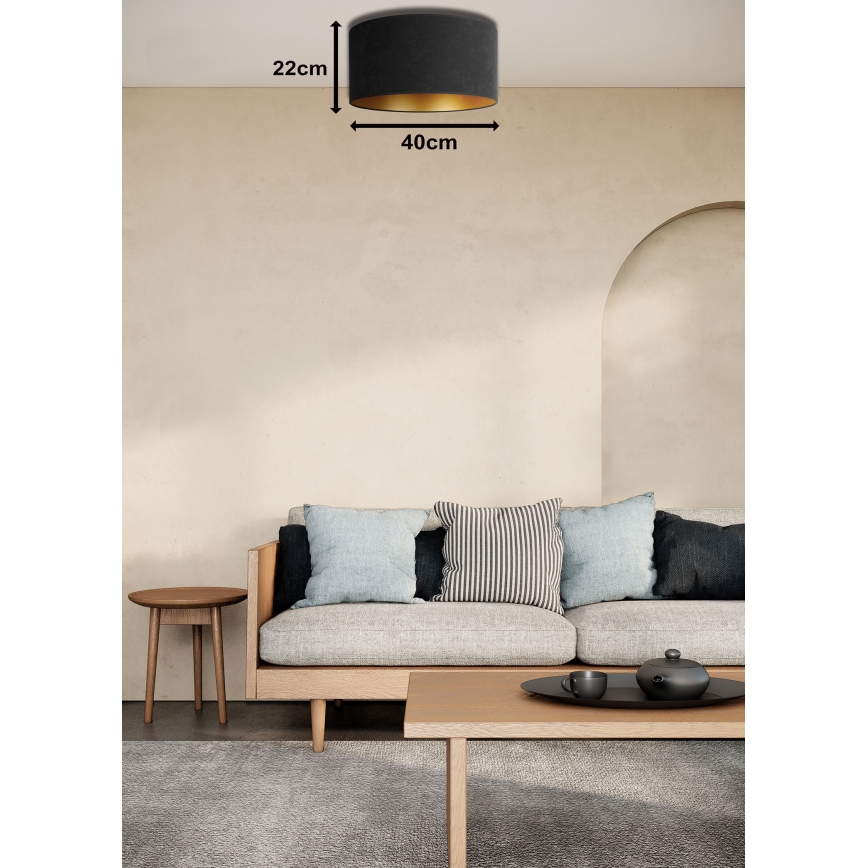 Duolla - Taklampa ROLLER 1xE27/15W/230V diameter 40 cm svart/gyllene