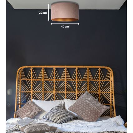 Duolla - Taklampa ROLLER 1xE27/15W/230V Ø 40 cm beige/guld