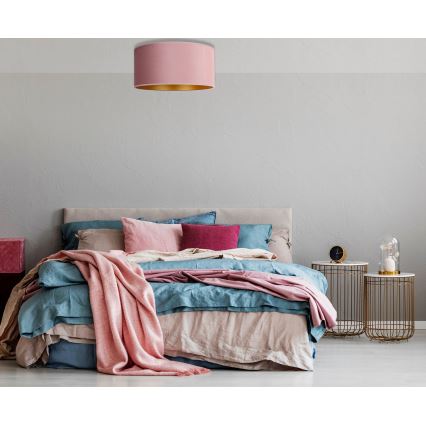 Duolla - Taklampa ROLLER 3xE27/15W/230V diameter 60 cm rosa/gyllene