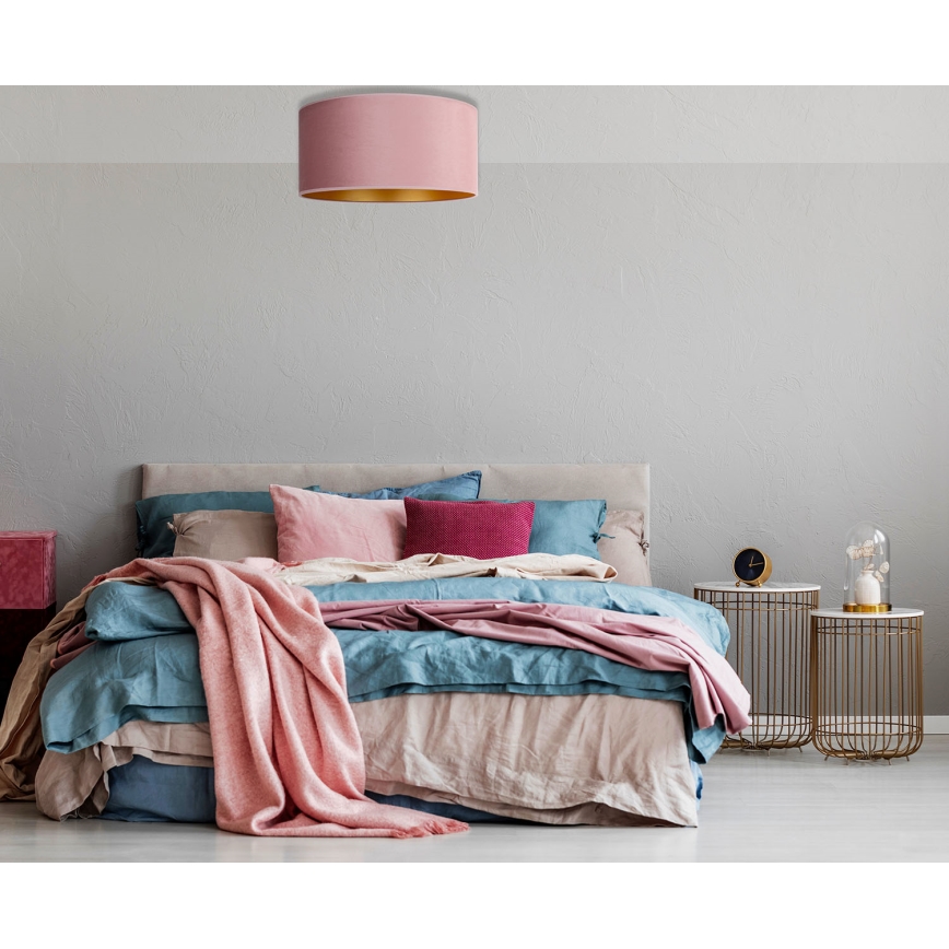 Duolla - Taklampa ROLLER 3xE27/15W/230V diameter 60 cm rosa/gyllene