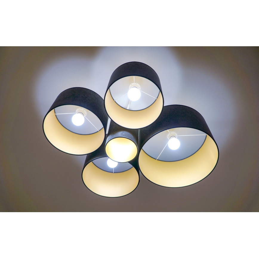 Duolla - Taklampa ROLLER PENTO 5xE27/60W/230V antracit