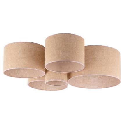 Duolla - Taklampa ROLLER PENTO 5xE27/60W/230V beige