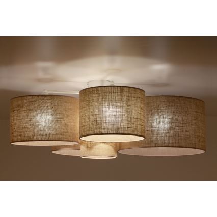 Duolla - Taklampa ROLLER PENTO 5xE27/60W/230V beige
