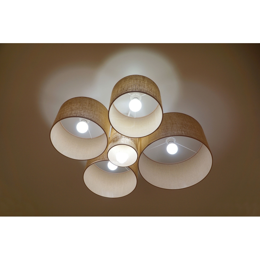 Duolla - Taklampa ROLLER PENTO 5xE27/60W/230V beige
