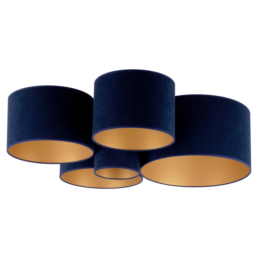 Duolla - Taklampa ROLLER PENTO 5xE27/60W/230V blå