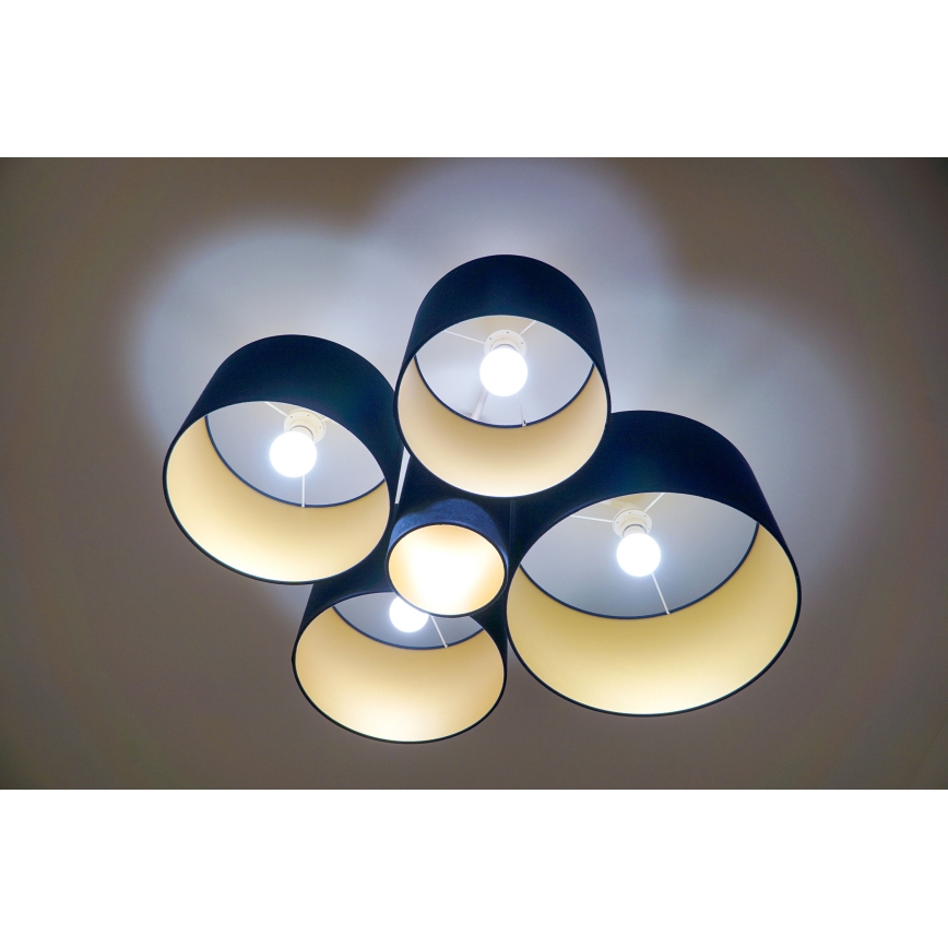 Duolla - Taklampa ROLLER PENTO 5xE27/60W/230V blå