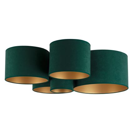 Duolla - Taklampa ROLLER PENTO 5xE27/60W/230V grön/guld
