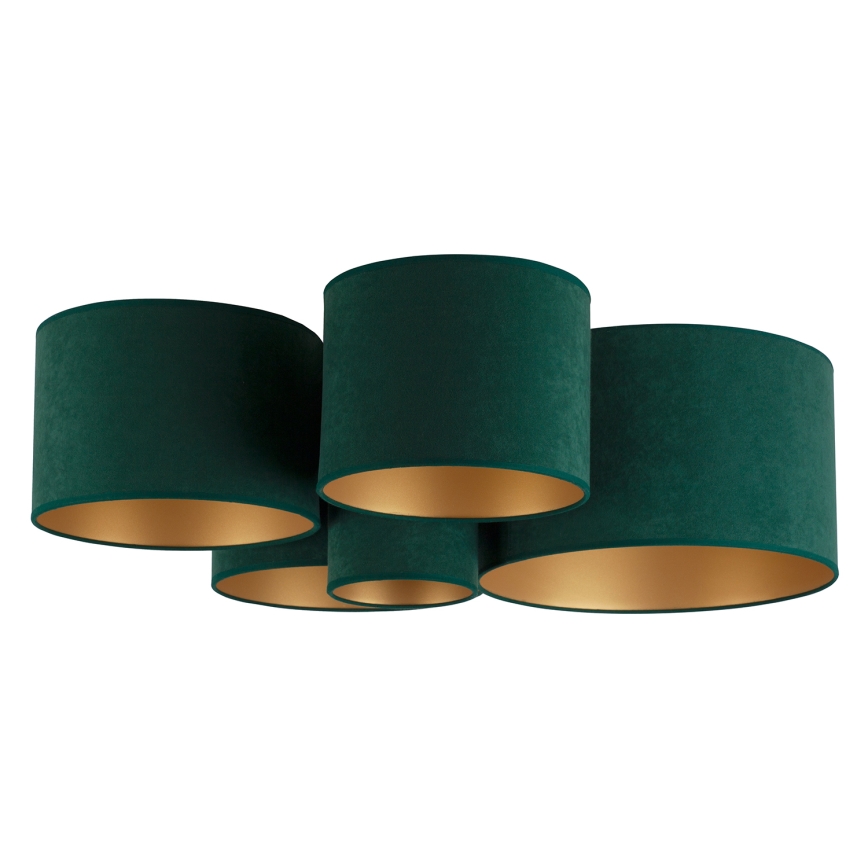 Duolla - Taklampa ROLLER PENTO 5xE27/60W/230V grön/guld