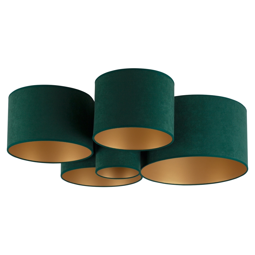Duolla - Taklampa ROLLER PENTO 5xE27/60W/230V grön/guld