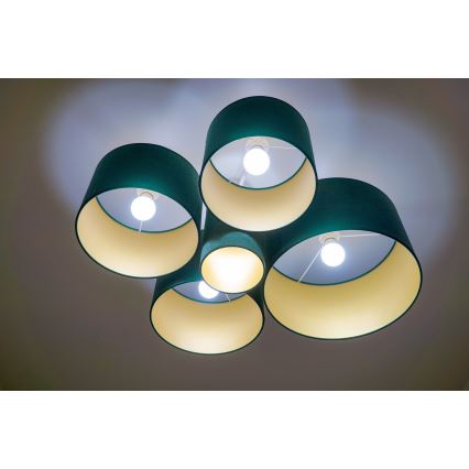Duolla - Taklampa ROLLER PENTO 5xE27/60W/230V grön/guld