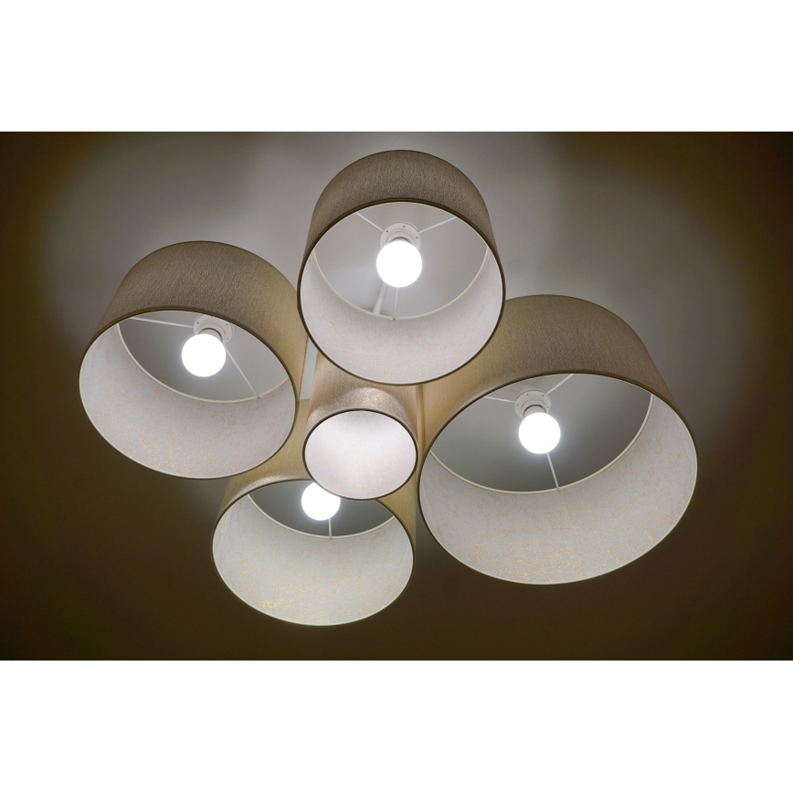 Duolla - Taklampa ROLLER PENTO 5xE27/60W/230V guld