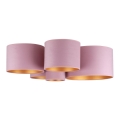 Duolla - Taklampa ROLLER PENTO 5xE27/60W/230V rosa