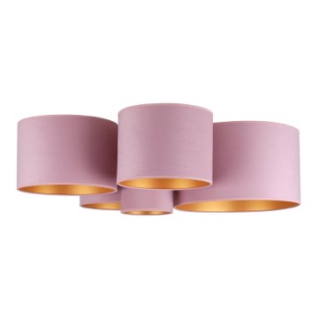 Duolla - Taklampa ROLLER PENTO 5xE27/60W/230V rosa