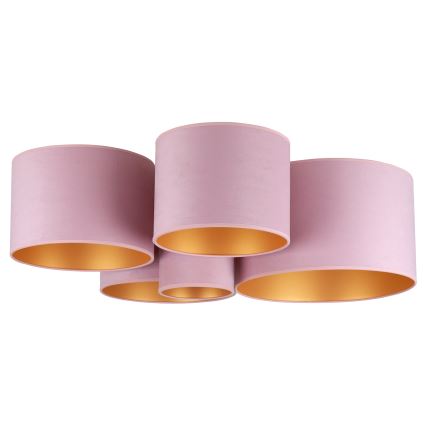Duolla - Taklampa ROLLER PENTO 5xE27/60W/230V rosa