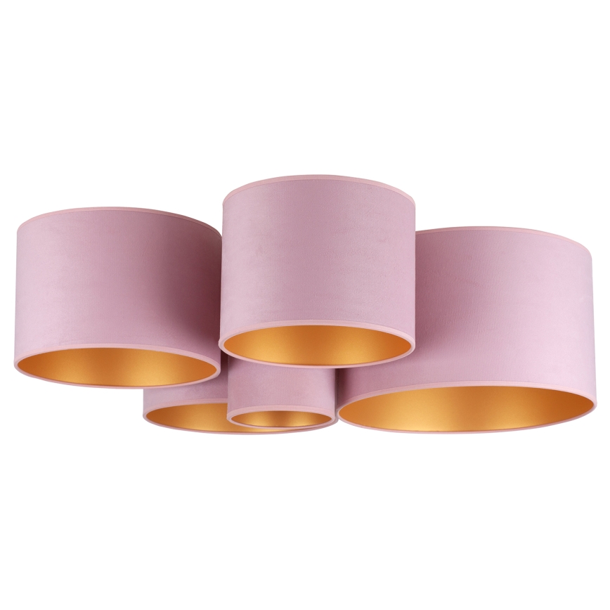 Duolla - Taklampa ROLLER PENTO 5xE27/60W/230V rosa