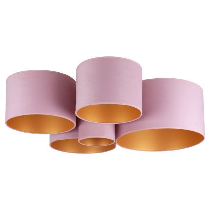 Duolla - Taklampa ROLLER PENTO 5xE27/60W/230V rosa