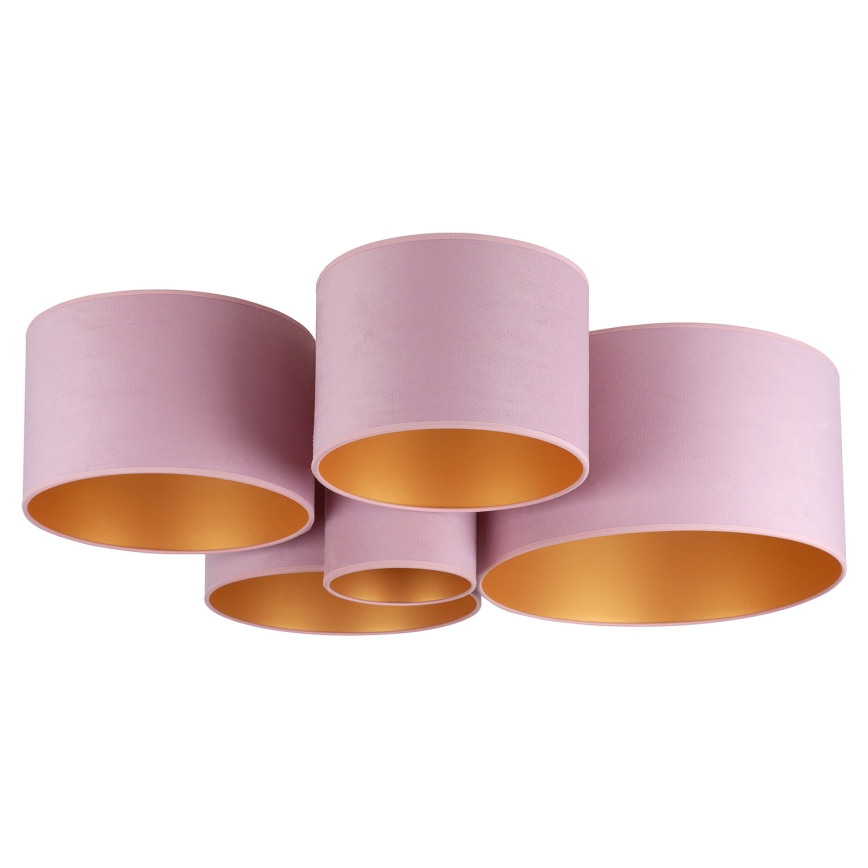 Duolla - Taklampa ROLLER PENTO 5xE27/60W/230V rosa