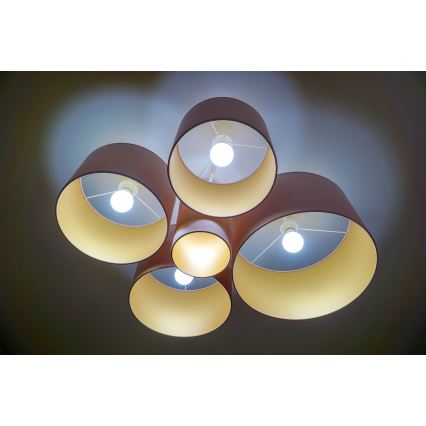 Duolla - Taklampa ROLLER PENTO 5xE27/60W/230V rosa